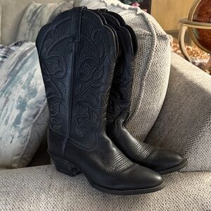 Ariat Black Embossed Leather Heeled Boots